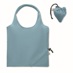 Sac de courses compact et pliable en coton recyclé 140 g/m² couleur noir mat
