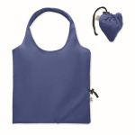 Sac de courses compact et pliable en coton recyclé 140 g/m² couleur bleu roi