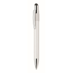 Stylo anti-stress avec spinner sur le dessus, encre bleue couleur blanc