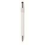 Stylo anti-stress avec spinner sur le dessus, encre bleue couleur blanc septième vue