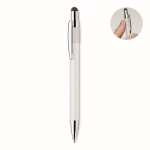 Stylo anti-stress avec spinner sur le dessus, encre bleue couleur blanc huitième vue