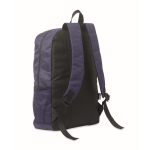 Sac à dos en polyester RPET avec poches en maille sur les côtés couleur bleu deuxième vue