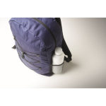 Sac à dos en polyester RPET avec poches en maille sur les côtés couleur bleu quatrième vue photographique