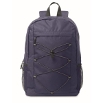 Sac à dos en polyester RPET avec poches en maille sur les côtés couleur bleu cinquième vue