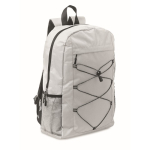 Sac à dos en polyester RPET avec poches en maille sur les côtés couleur blanc