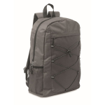 Sac à dos en polyester RPET avec poches en maille sur les côtés couleur gris foncé