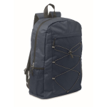 Sac à dos en polyester RPET avec poches en maille sur les côtés couleur bleu marine