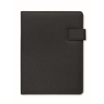 Porte-documents en cuir avec batterie externe et chargeur sans fil A4 couleur noir
