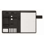 Porte-documents en cuir avec batterie externe et chargeur sans fil A4 couleur noir deuxième vue