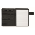Porte-documents en cuir avec batterie externe et chargeur sans fil A4 couleur noir troisième vue