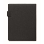 Porte-documents en cuir avec batterie externe et chargeur sans fil A4 couleur noir quatrième vue