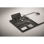 Porte-documents en cuir avec batterie externe et chargeur sans fil A4 couleur noir cinquième vue photographique