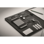 Porte-documents en cuir avec batterie externe et chargeur sans fil A4 couleur noir sixième vue photographique