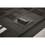 Porte-documents en cuir avec batterie externe et chargeur sans fil A4 couleur noir septième vue photographique