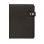 Porte-documents en cuir avec batterie externe et chargeur sans fil A4 couleur noir vue avec zone d'impression