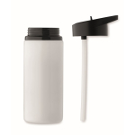 Bouteille en acier inoxydable recyclé avec bec et anse 500 ml couleur blanc huitième vue