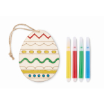Set de coloriage avec œuf de Pâques à suspendre et 4 feutres couleur bois troisième vue