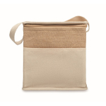 Sac isotherme en jute avec poche frontale et capacité de 3L couleur beige troisième vue
