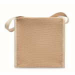 Sac isotherme en jute avec poche frontale et capacité de 3L couleur beige quatrième vue
