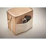 Sac isotherme en jute avec poche frontale et capacité de 3L couleur beige septième vue photographique