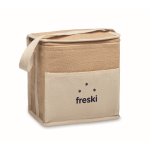 Sac isotherme en jute avec poche frontale et capacité de 3L couleur beige vue principale