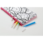 Trousse pour crayons avec motifs à colorier avec feutres couleur rose quatrième vue photographique