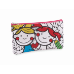 Trousse pour crayons avec motifs à colorier avec feutres couleur rose sixième vue