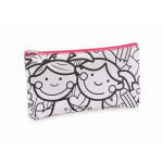 Trousse pour crayons avec motifs à colorier avec feutres couleur rose septième vue