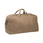 Sac de voyage monochrome en tissu recyclé avec double anse couleur kaki