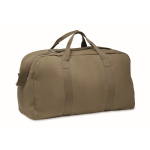 Sac de voyage monochrome en tissu recyclé avec double anse couleur vert militaire