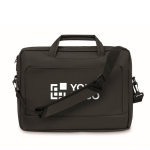 Mallette ordinateur portable anses et bandoulière ajustable 15 pouces couleur noir vue avec zone d'impression