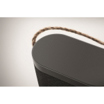 Enceinte sans fil noire avec anse de transport en jute 15 W couleur noir quatrième vue photographique