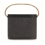Enceinte sans fil noire avec anse de transport en jute 15 W couleur noir cinquième vue
