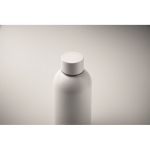 Bouteille monochrome anti-fuite en acier inoxydable recyclé 500 ml couleur blanc deuxième vue photographique