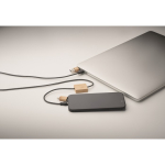 Câble de charge avec détails en bambou et personnalisable 60W couleur bois deuxième vue photographique