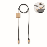 Câble de charge avec détails en bambou et personnalisable 60W couleur bois neuvième vue