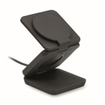 Chargeur magnétique pliable en ABS 3-en-1 servant de support couleur noir