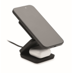 Chargeur magnétique pliable en ABS 3-en-1 servant de support couleur noir troisième vue