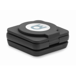 Chargeur magnétique pliable en ABS 3-en-1 servant de support couleur noir quatrième vue principale