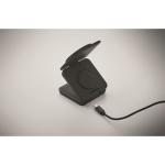 Chargeur magnétique pliable en ABS 3-en-1 servant de support couleur noir sixième vue photographique