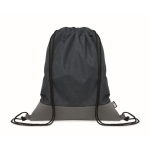 Sac à cordon en polyester RPET avec détail en cuir à la base couleur bleu marine