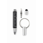 Porte-clés multifonction avec stylo à encre noire et outils couleur noir