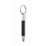 Porte-clés multifonction avec stylo à encre noire et outils couleur noir troisième vue