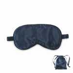 Masque de sommeil doux en polyester avec pochette assortie couleur bleu