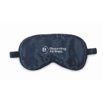 Masque de sommeil doux en polyester avec pochette assortie couleur bleu vue principale