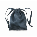 Masque de sommeil doux en polyester avec pochette assortie couleur gris foncé troisième vue
