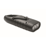 Lampe torche rechargeable par panneau solaire et manivelle dynamo couleur noir