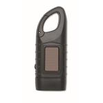 Lampe torche rechargeable par panneau solaire et manivelle dynamo couleur noir sixième vue