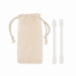 Set de 2 cotons-tiges en silicone réutilisables et lavables couleur beige
