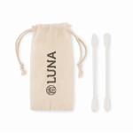 Set de 2 cotons-tiges en silicone réutilisables et lavables couleur beige vue principale